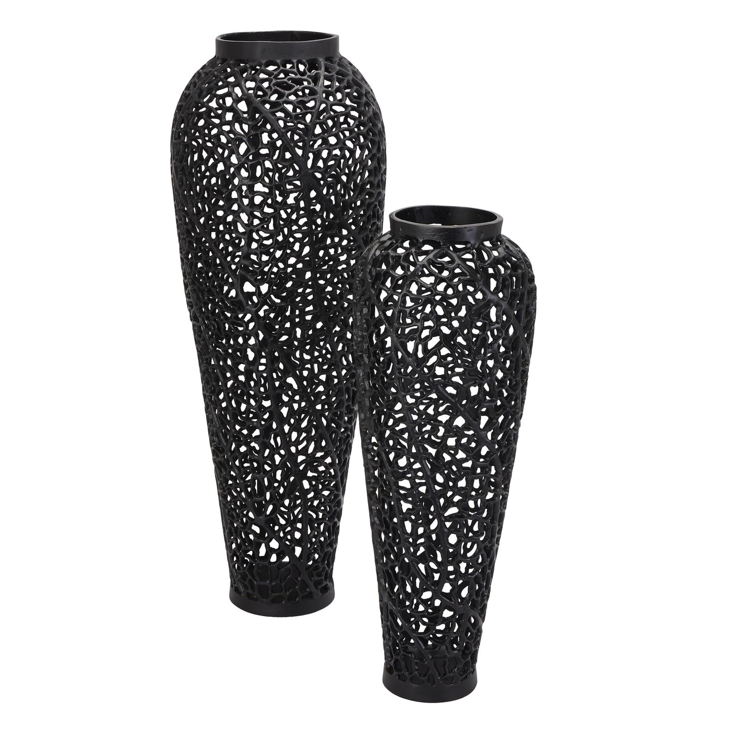 Black Cast Lattice Vase Medium