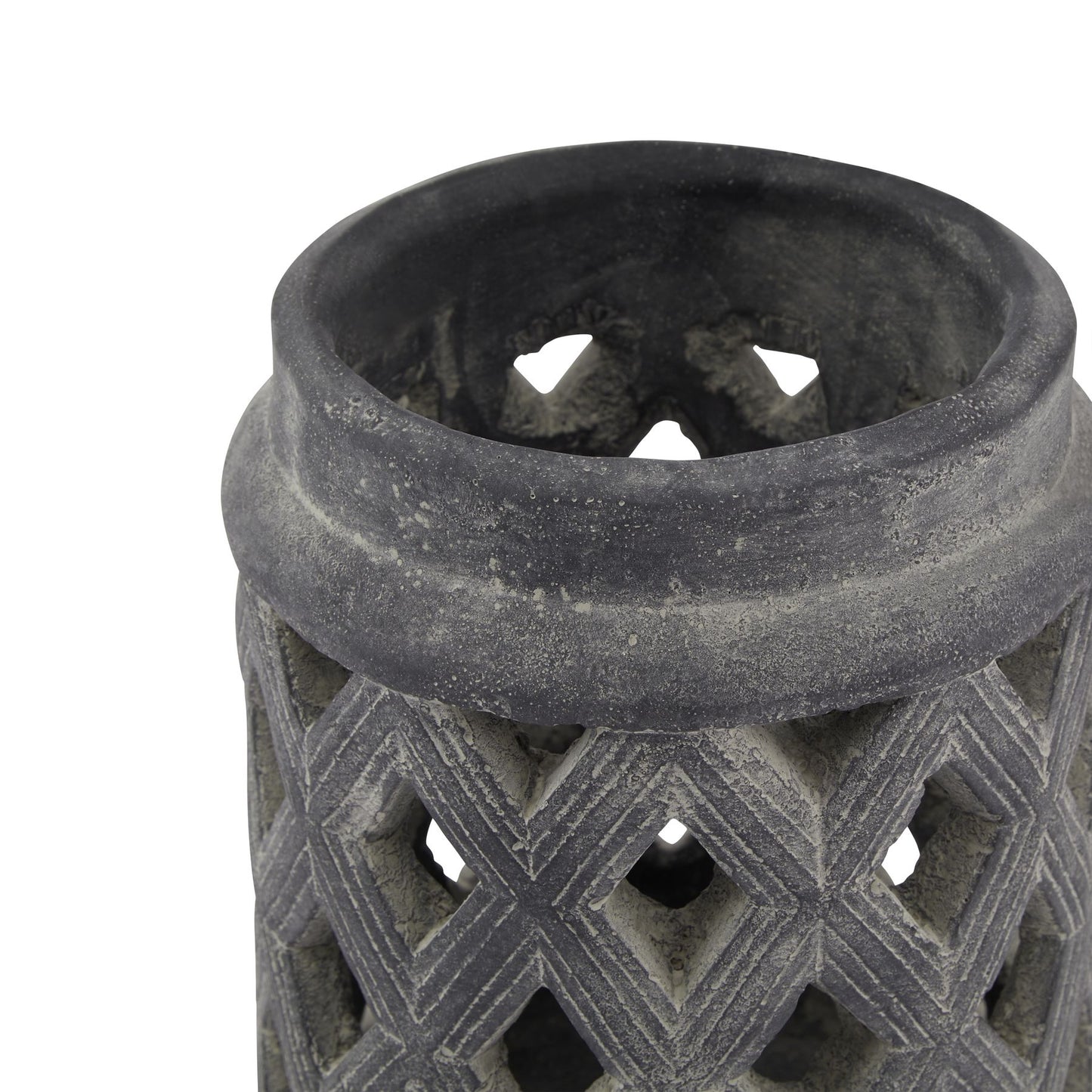 Amalfi Grey Large Lattice Lantern - LuxmeLounge