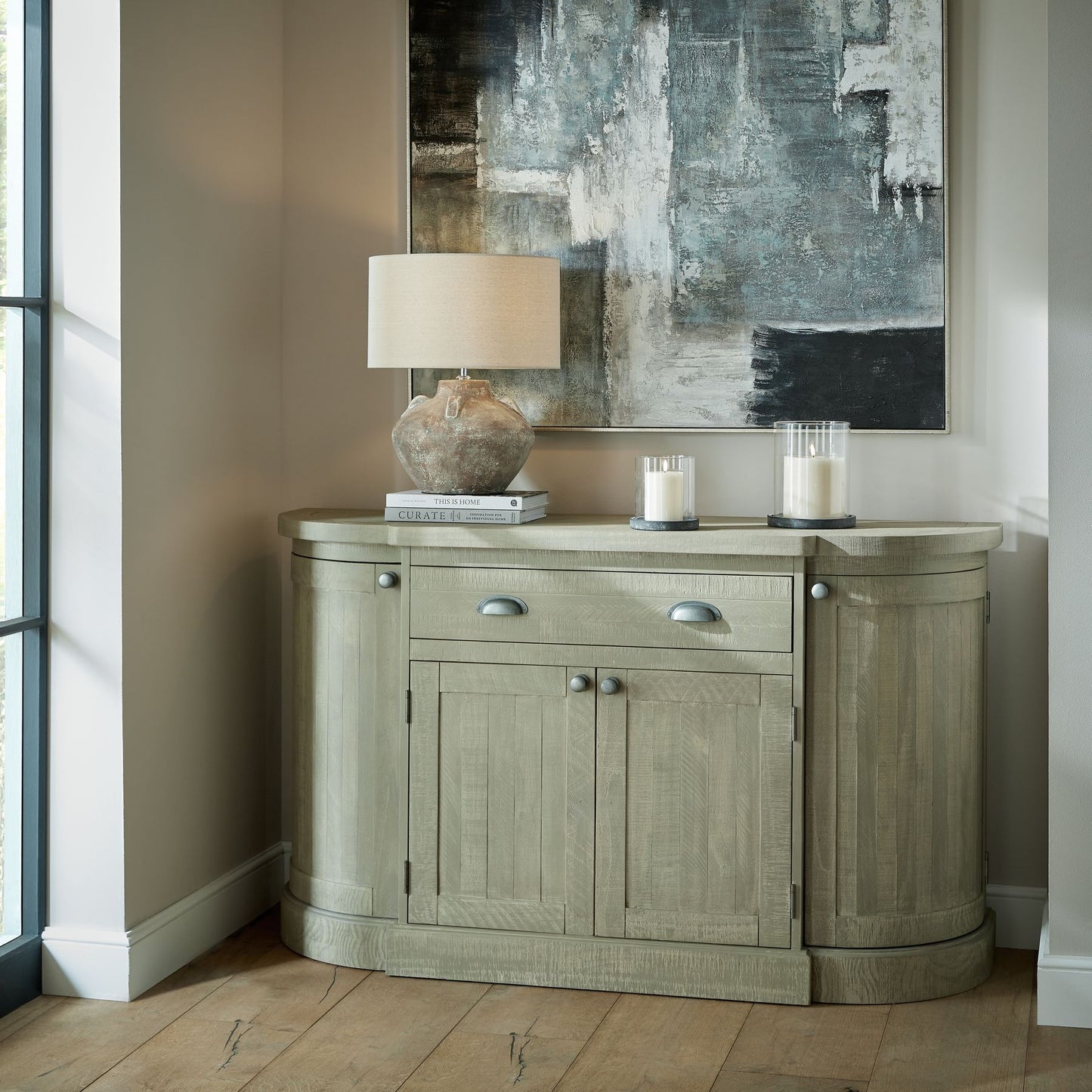 Amalfi Grey Large Hurricane Lantern - LuxmeLounge
