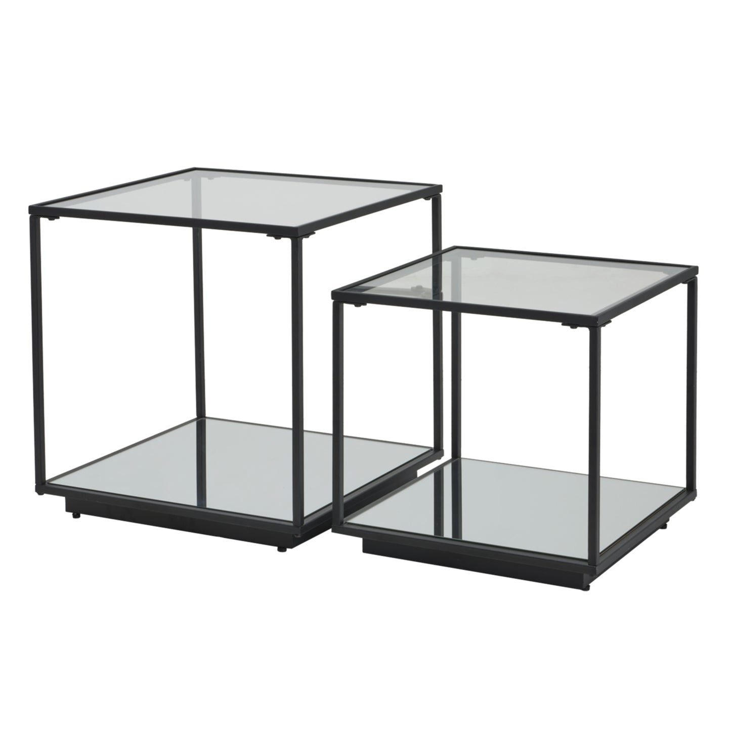 Lennox Black Framed Set Of 2 Side Tables - LuxmeLounge