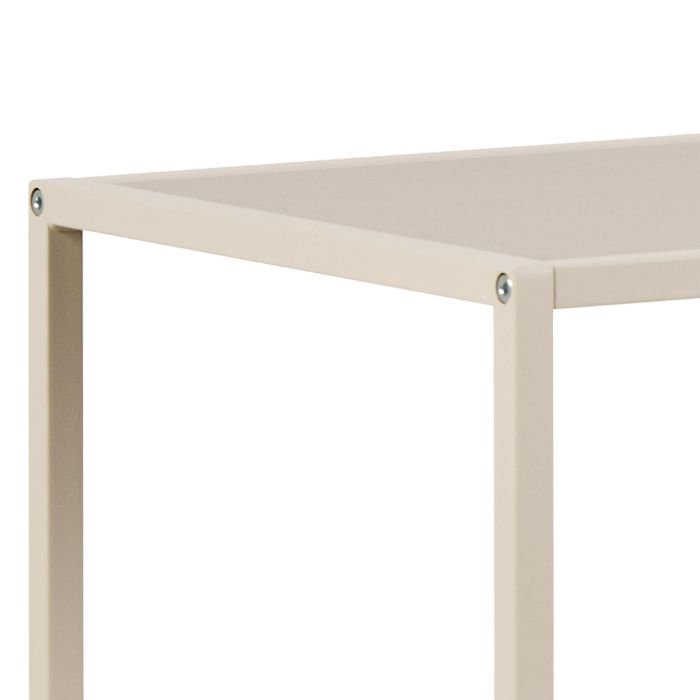 Beige metal frame with rounded edges on a white background