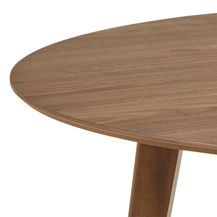 Wooden round table on a white background