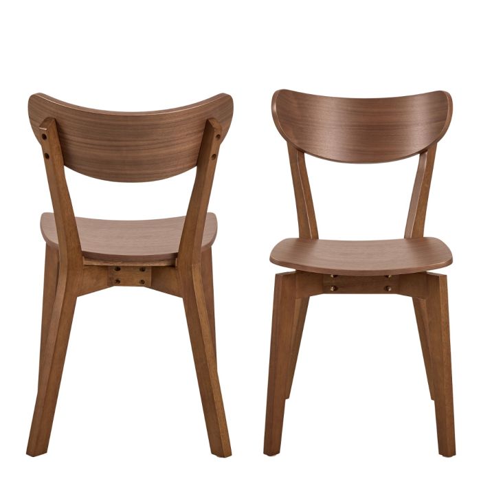 Two wooden chairs on a white background