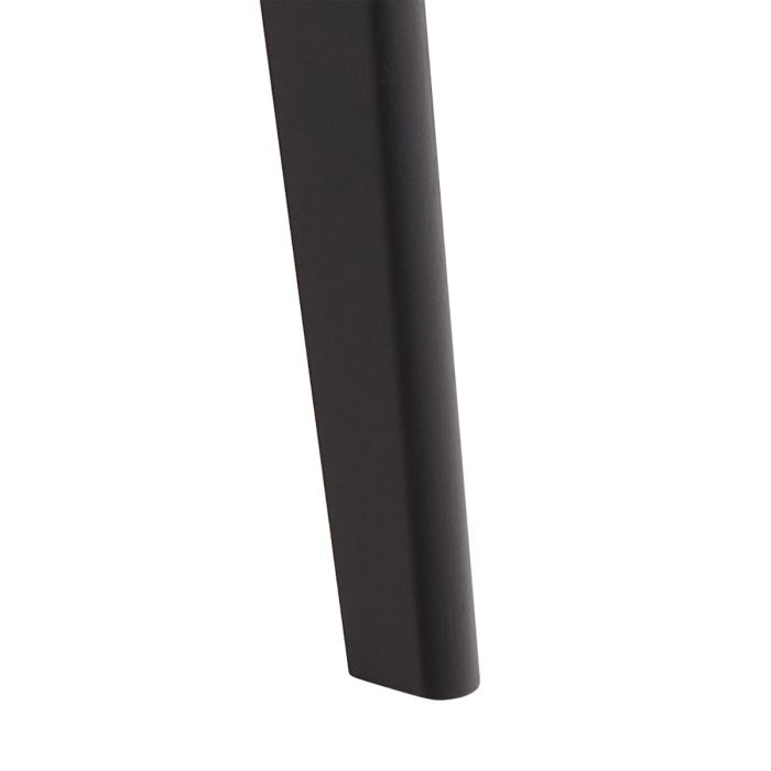 Black cylindrical object on a white background