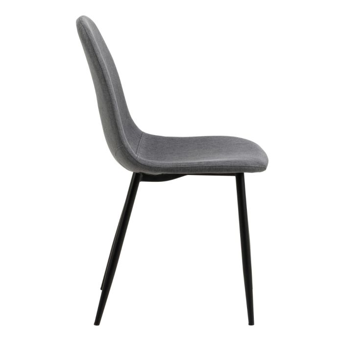 Gray chair with black legs on a white background