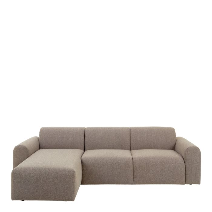 Beige sectional sofa on a white background