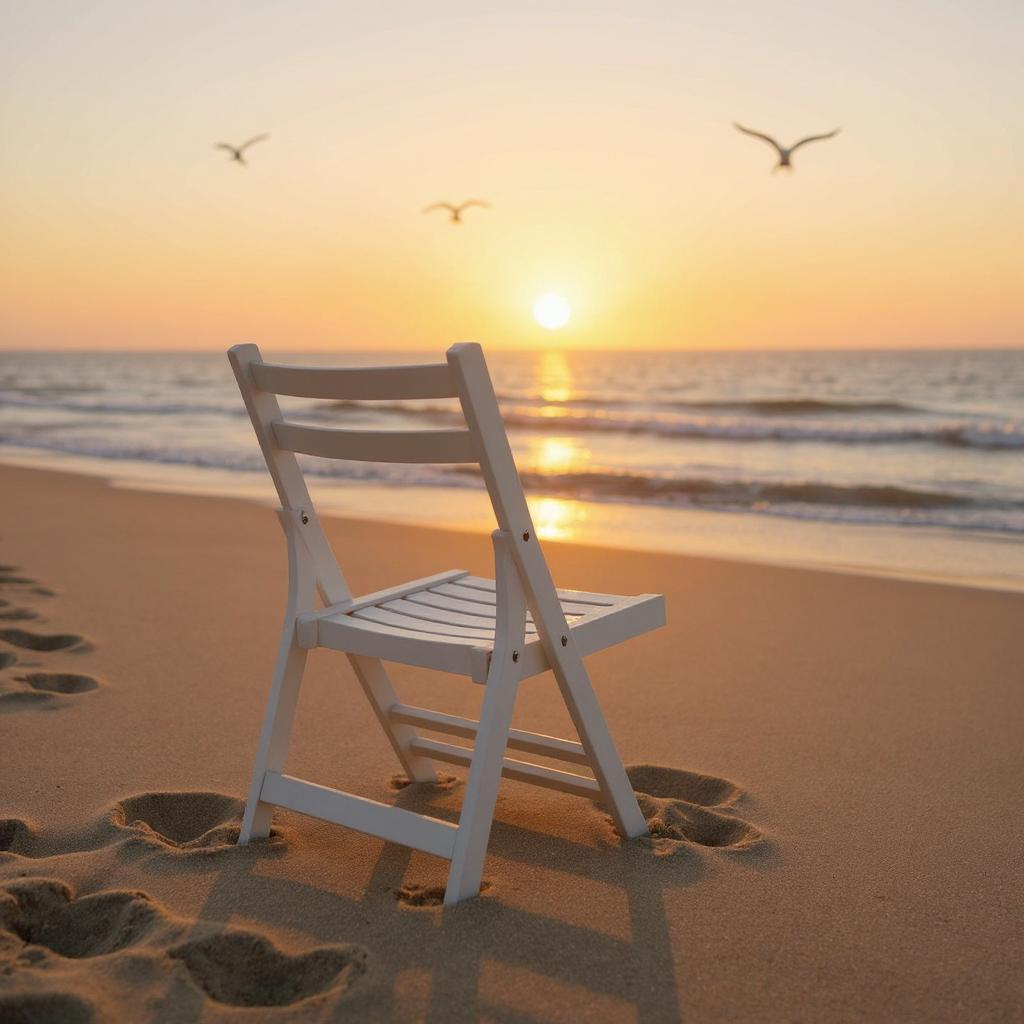 Beauport White Wood Folding Chair