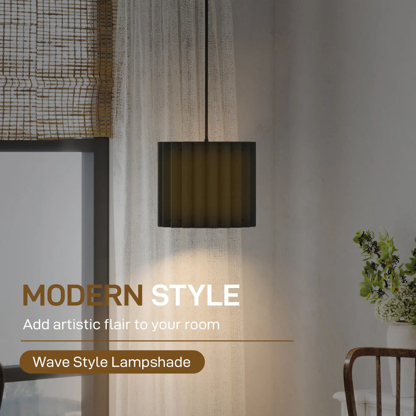 HOMCOM Linen Pendant Light