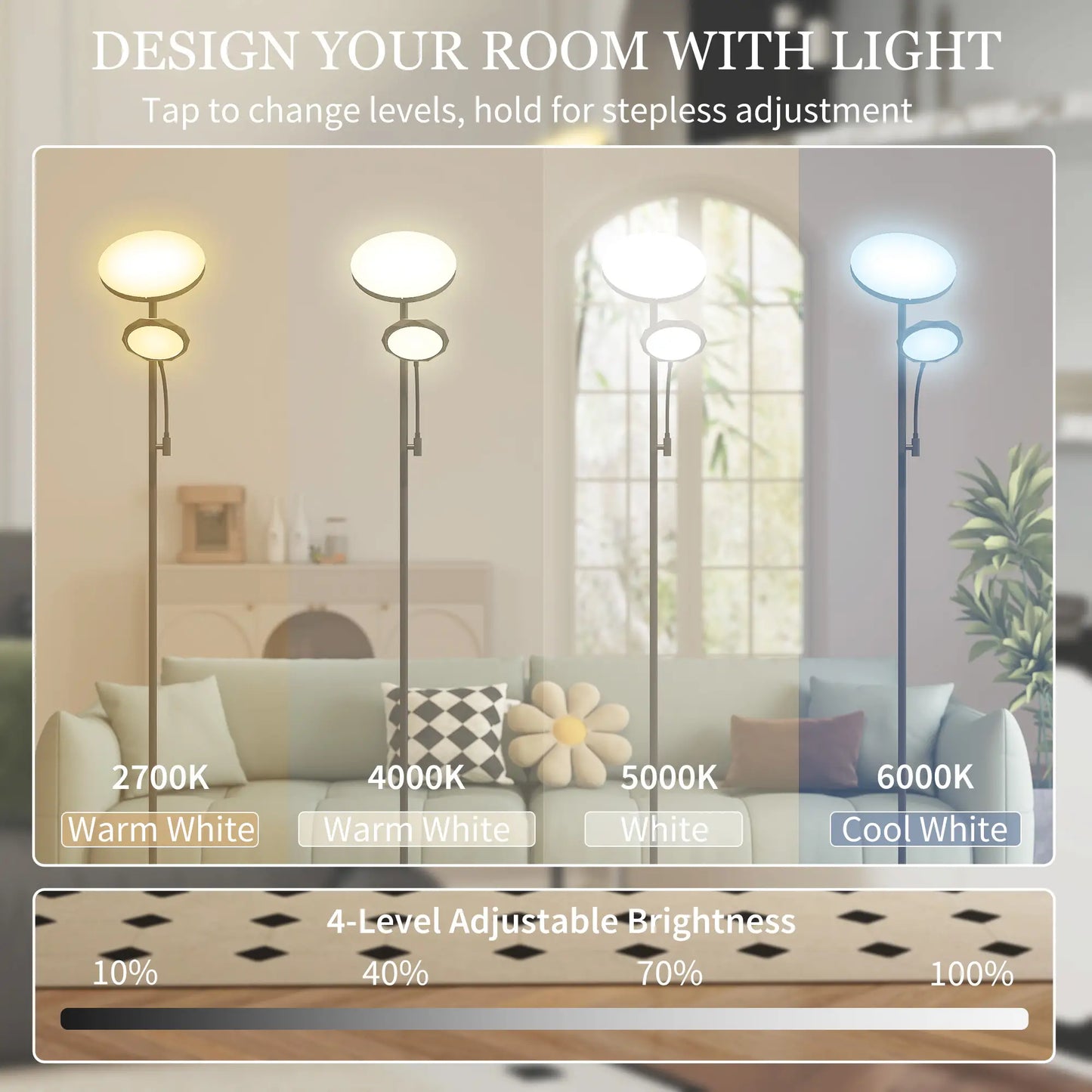 HOMCOM LED Floor Lamp