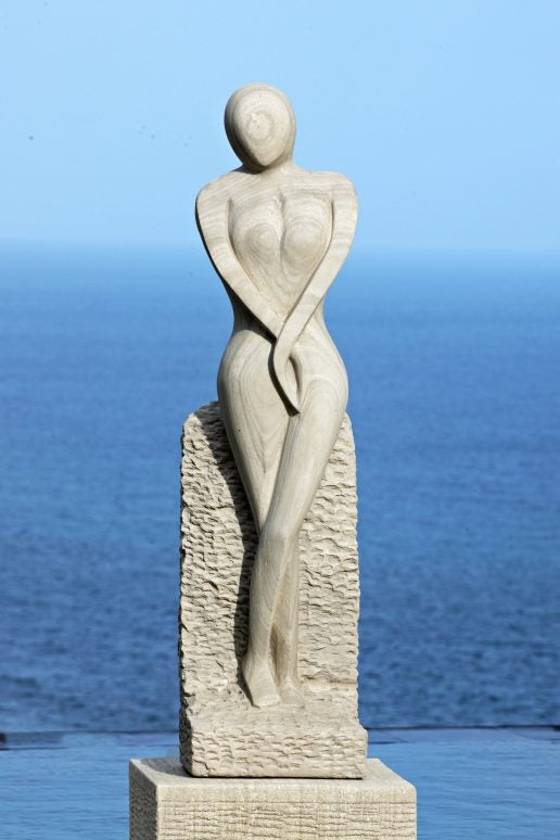 Serene Lady Sculpture & Plinth By Skyline Design