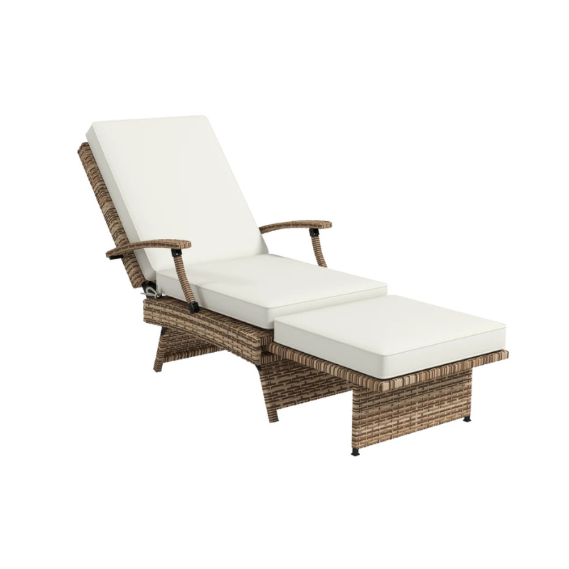 Outsunny 80° Reclining Rattan Lounger