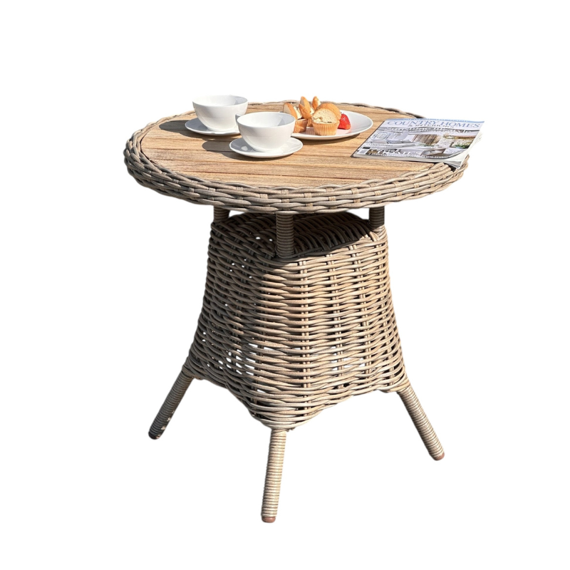 Amalfi Outdoor Bistro Table With Wood Top