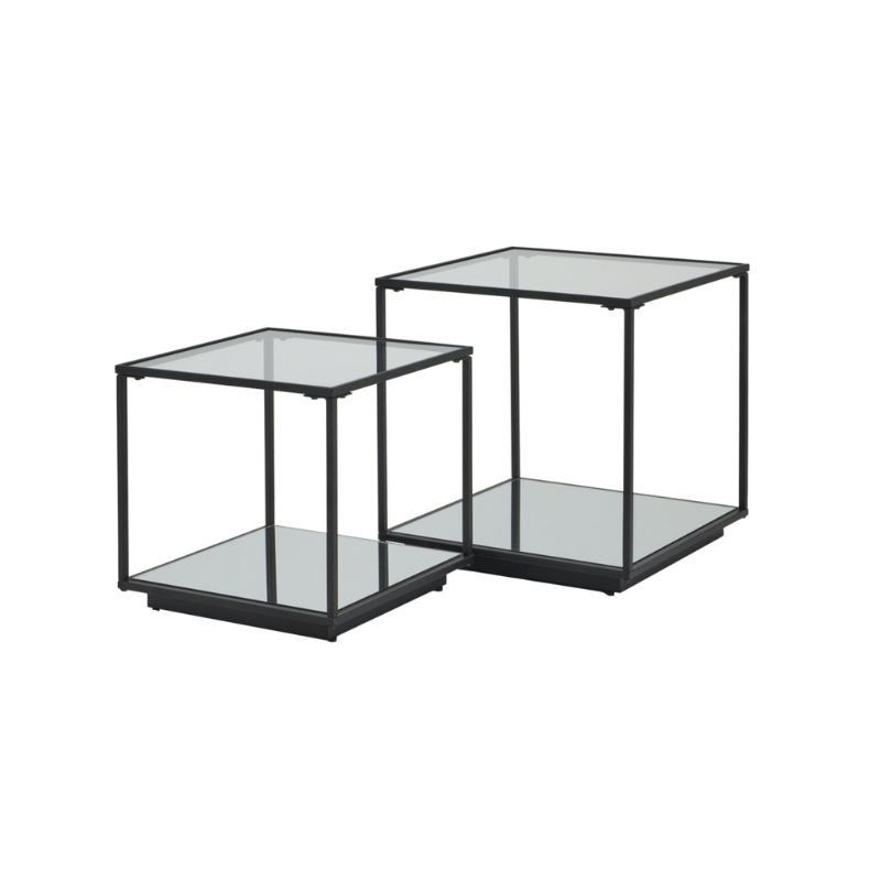 Lennox Black Framed Set Of 2 Side Tables