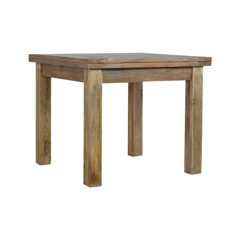 Wooden dining table on a white background