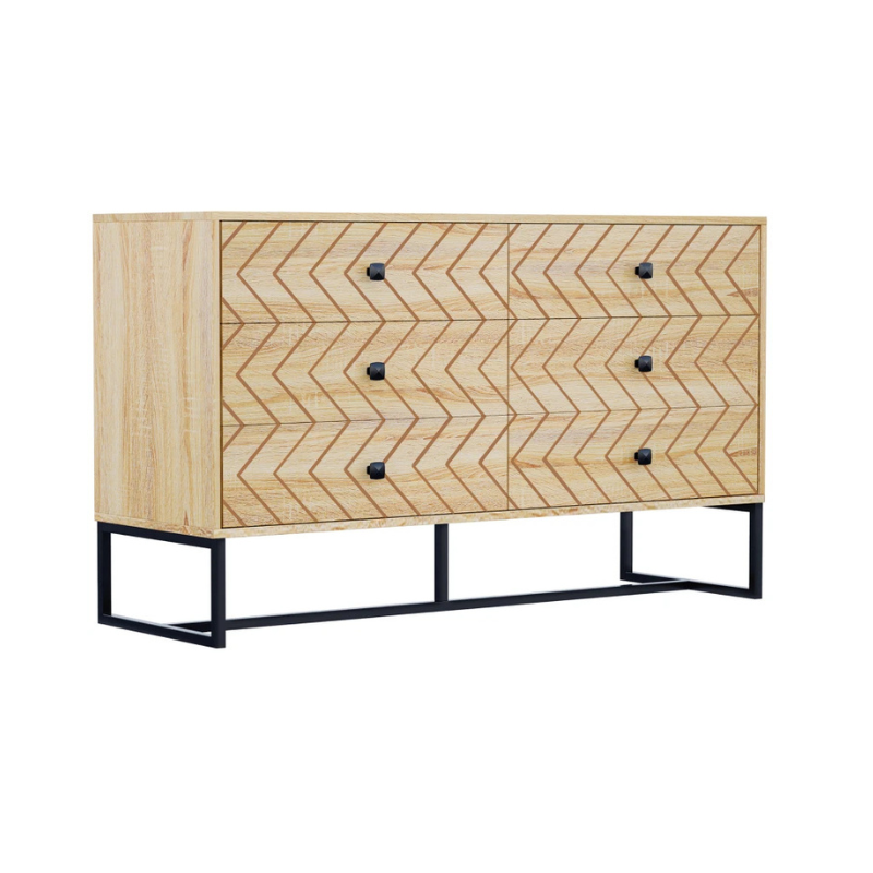 HOMCOM Bedroom Chest of Drawers, 6 Drawer Dresser