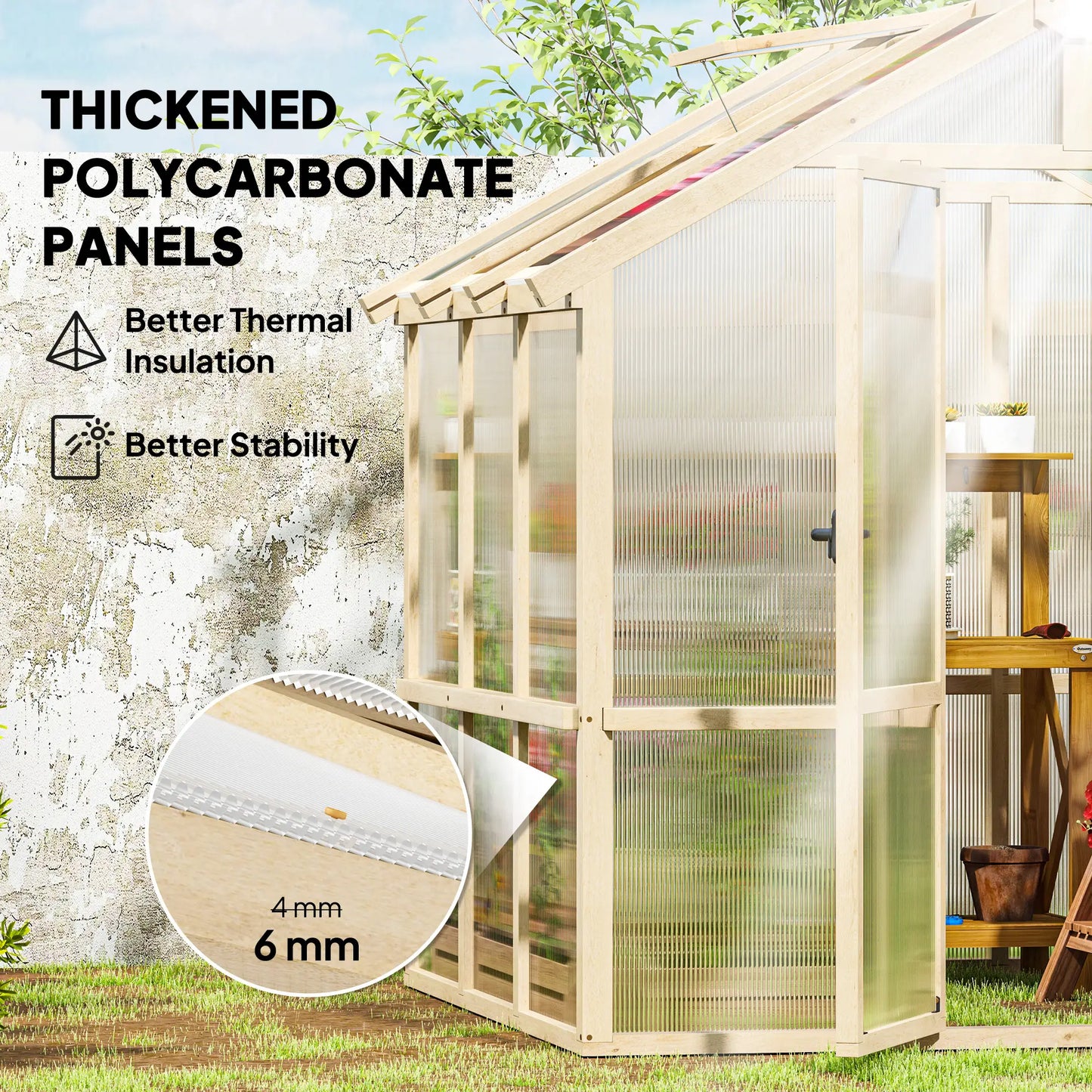 Outsunny 6.6 x 6ft Polycarbonate Greenhouse
