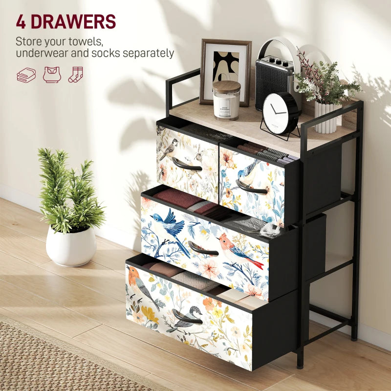 HOMCOM 4-Drawer Chest of Drawers