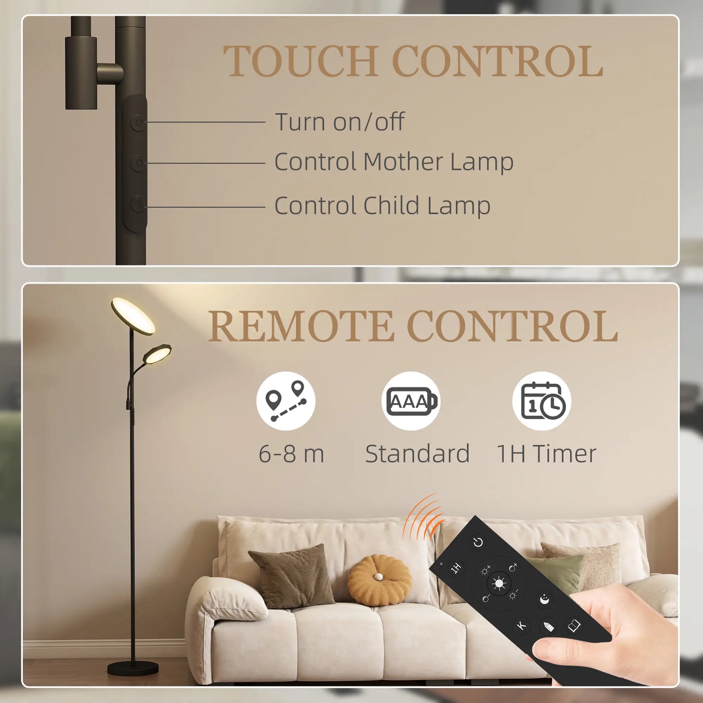 HOMCOM LED Floor Lamp