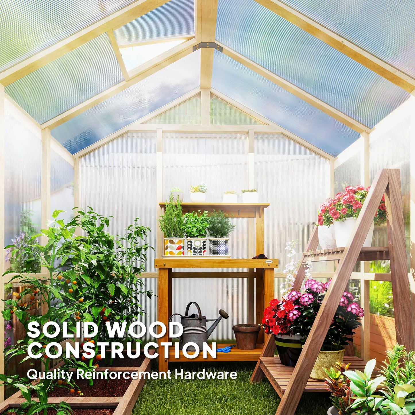 Outsunny 6.6 x 6ft Polycarbonate Greenhouse