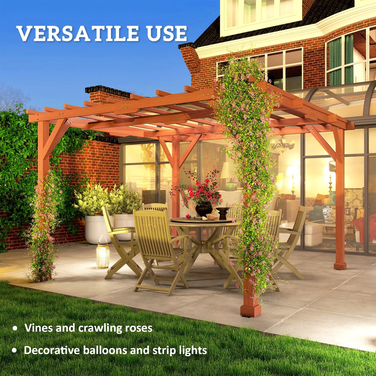 Outsunny 3.3 x 3.3 m Wooden Pergola Kit