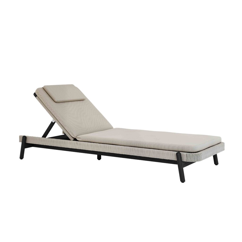 Nero Black Teak Outdoor Lounger By Jardinico