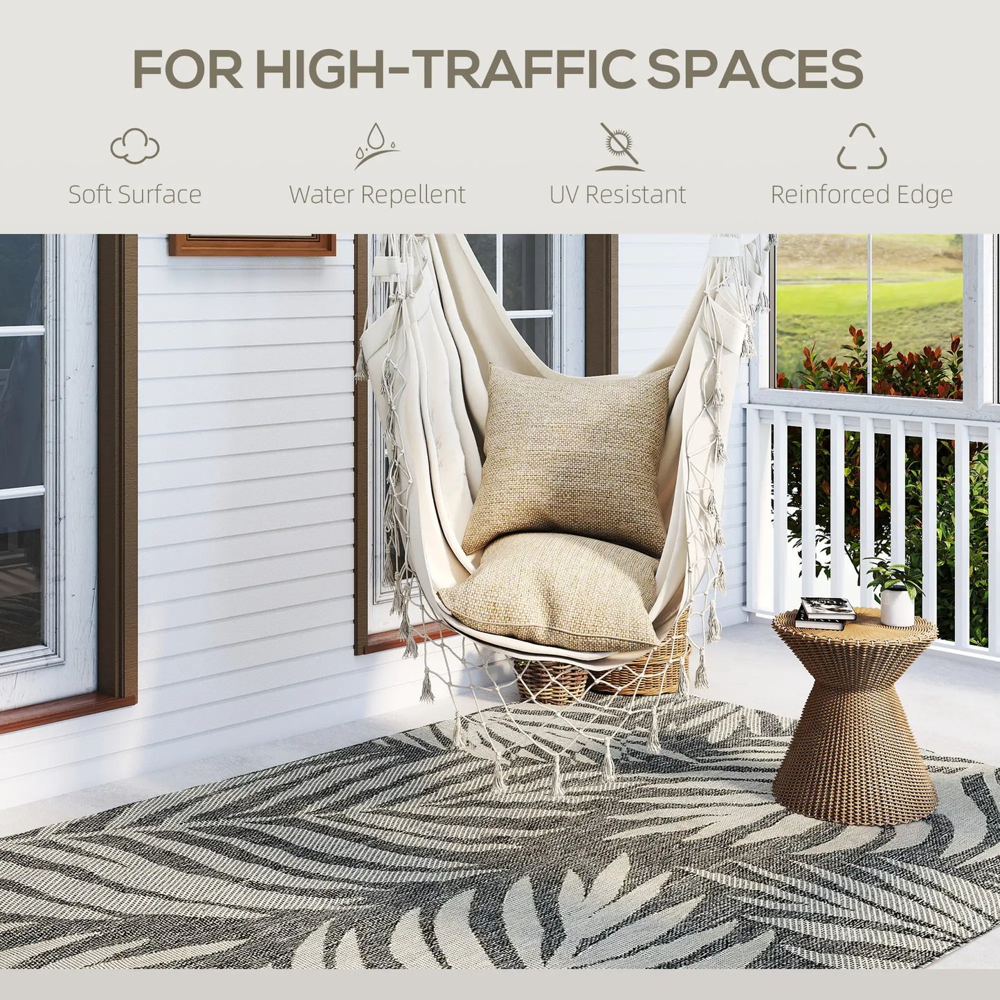 HOMCOM UV Resistant Indoor & Outdoor Area Rug