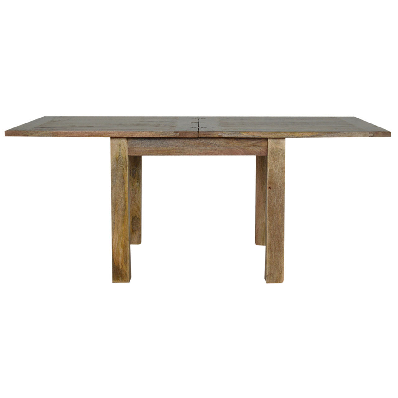 Wooden dining table on a white background