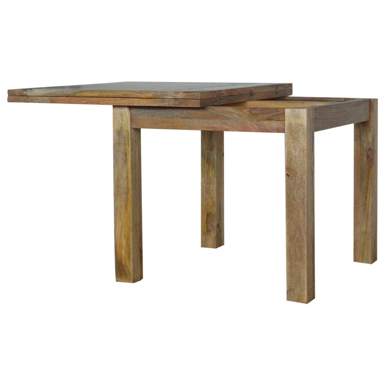 Wooden nesting tables on a white background