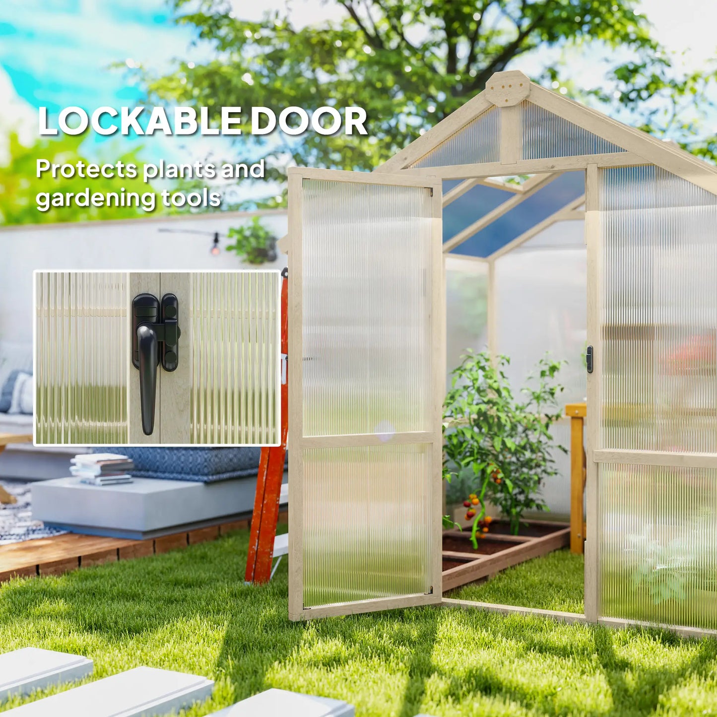 Outsunny 6.6 x 6ft Polycarbonate Greenhouse
