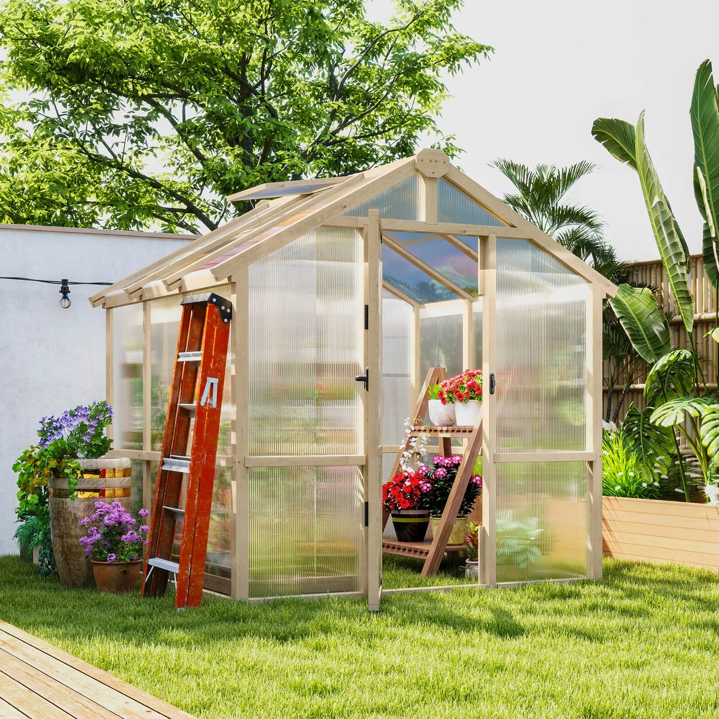 Outsunny 6.6 x 6ft Polycarbonate Greenhouse