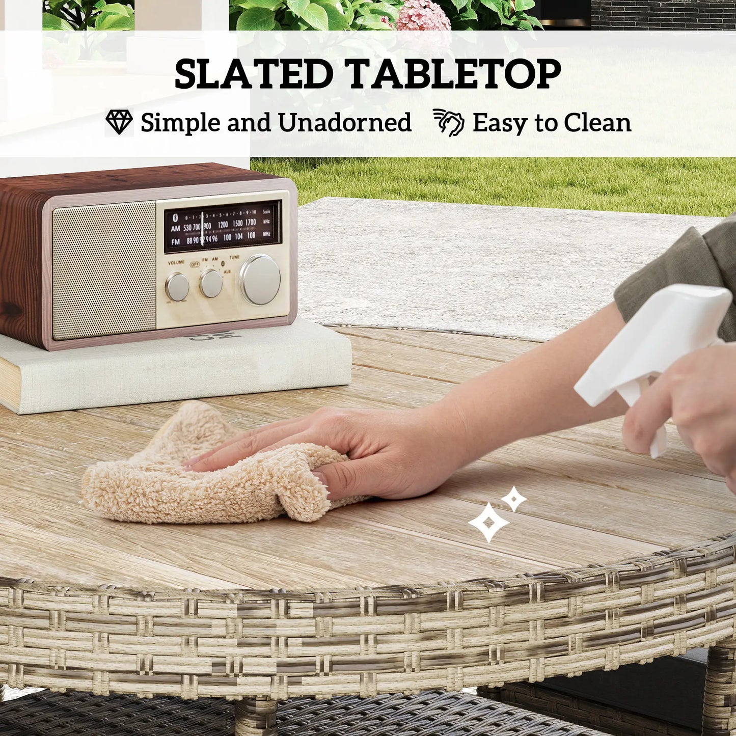 Outsunny Five-Piece Rattan Garden Set