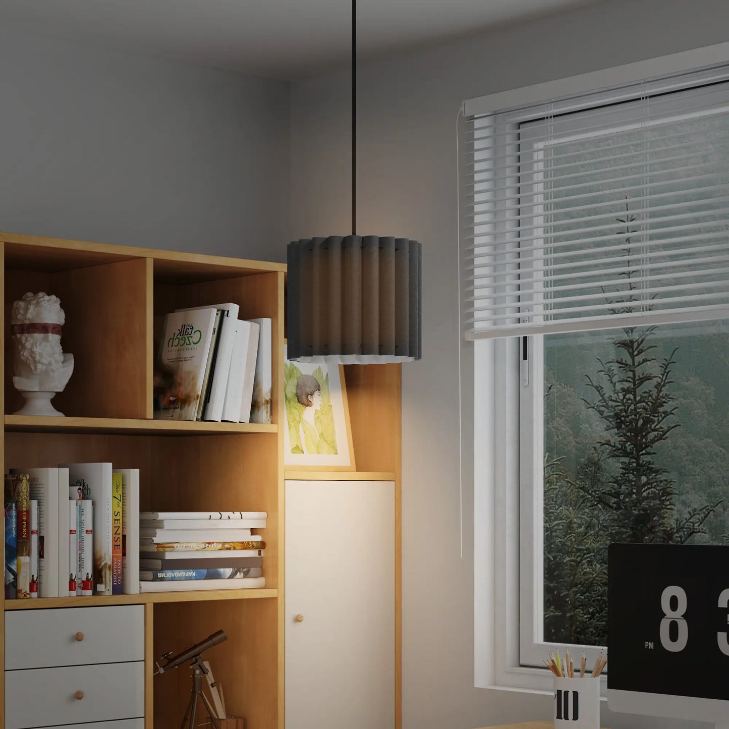 HOMCOM Linen Pendant Light