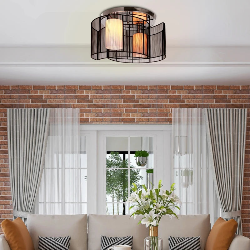HOMCOM Nova Twin Shade Ceiling Light