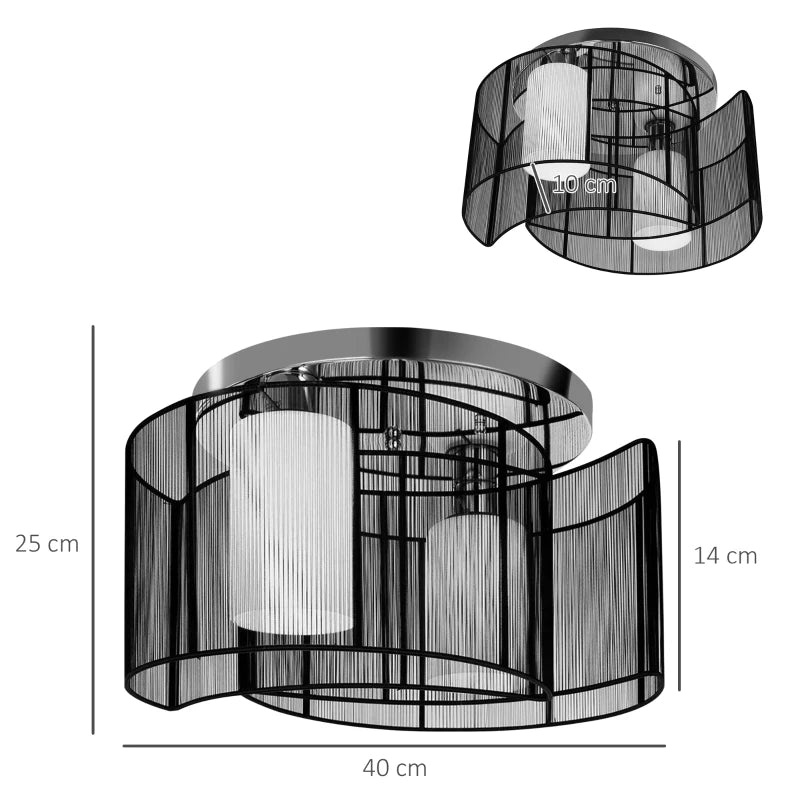HOMCOM Nova Twin Shade Ceiling Light