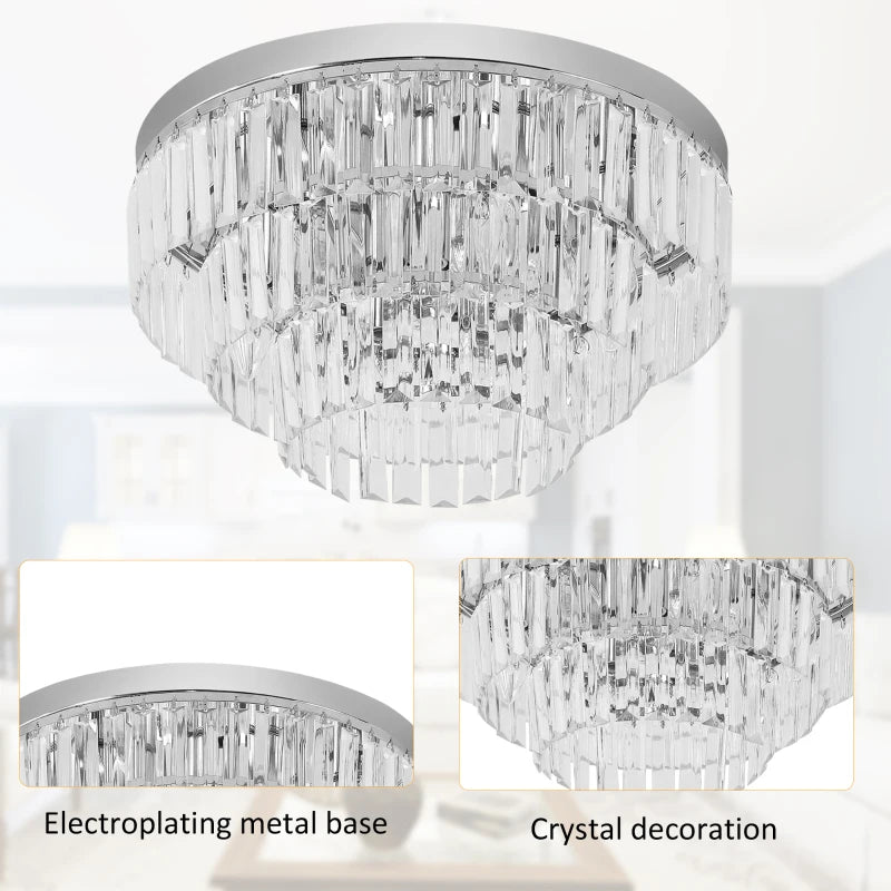 Chandelier with crystal decoration and electroplating metal base on a white background