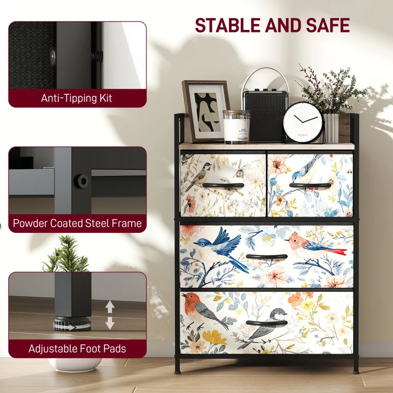 HOMCOM 4-Drawer Chest of Drawers
