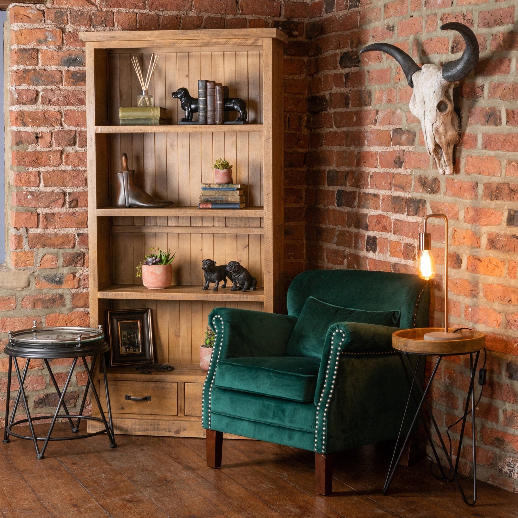 Copper Industrial Lamp With Stone Base - LuxmeLounge