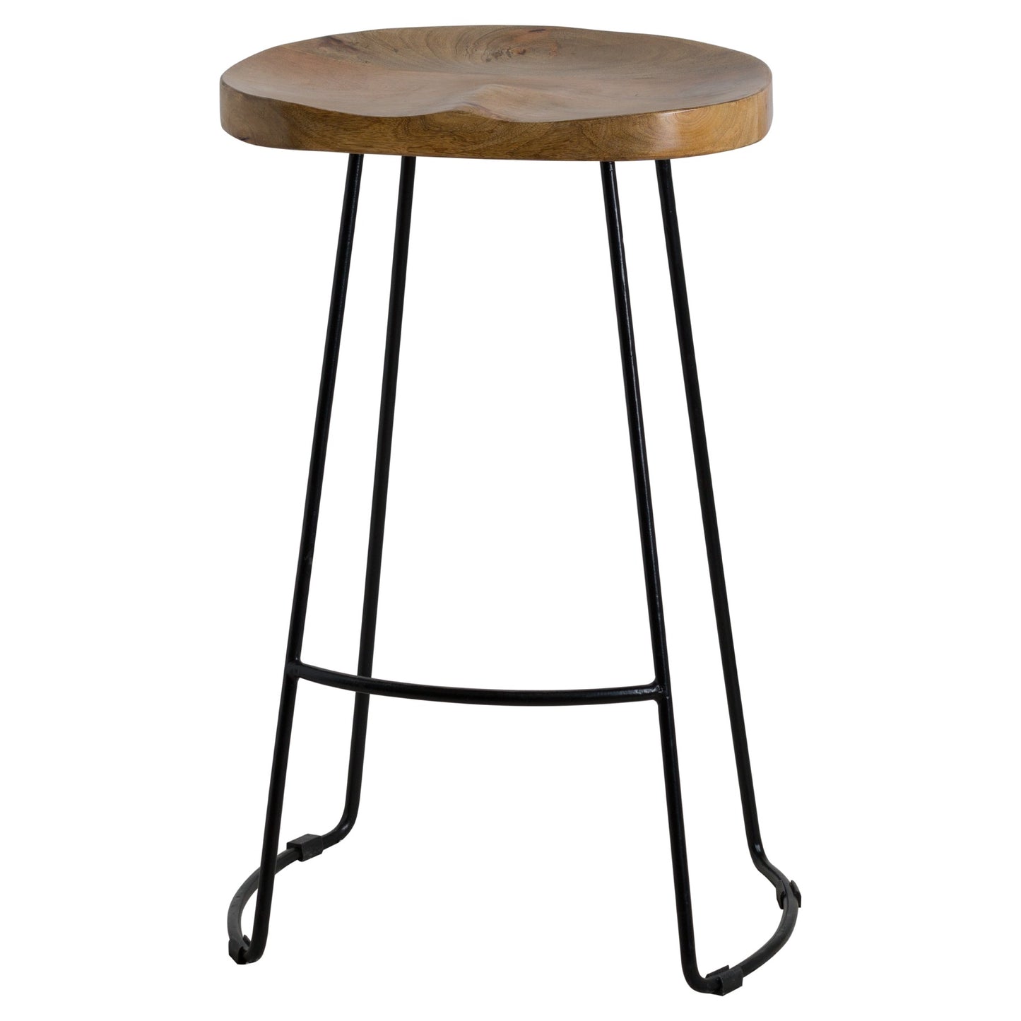 Franklin Hardwood Shaped Bar Stool - LuxmeLounge