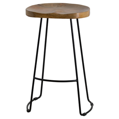 Franklin Hardwood Shaped Bar Stool - LuxmeLounge