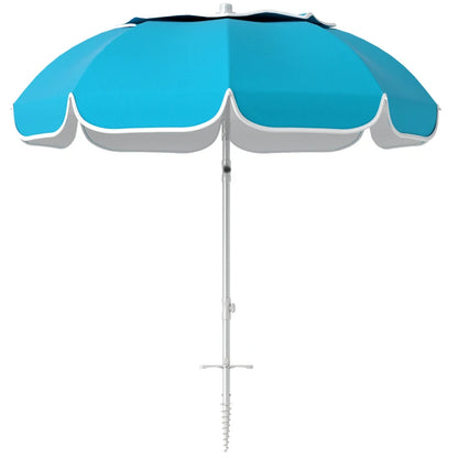 Outsunny Beach Umbrella Portable with Sand Anchor
