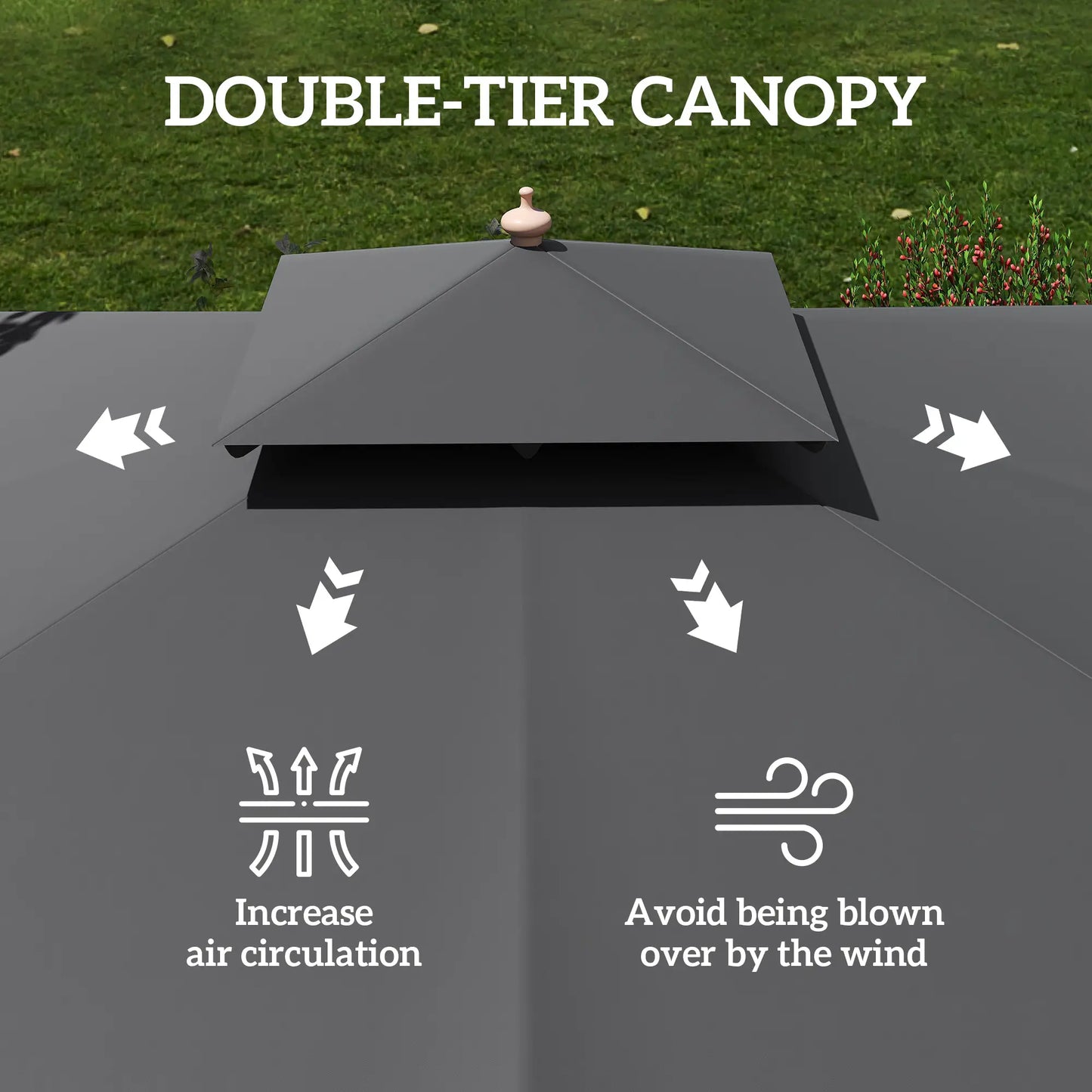 Outsunny 3 m Square Canopy Parasol