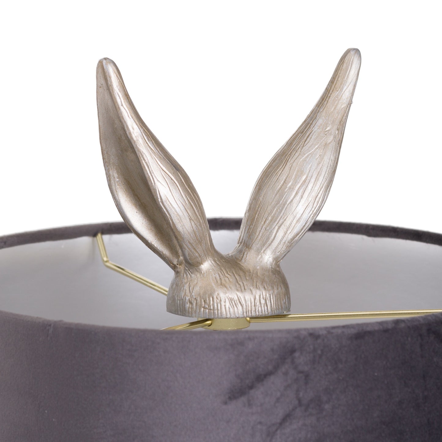 Silver Hare Table Lamp With Grey Velvet Shade - LuxmeLounge - [vendor_name]