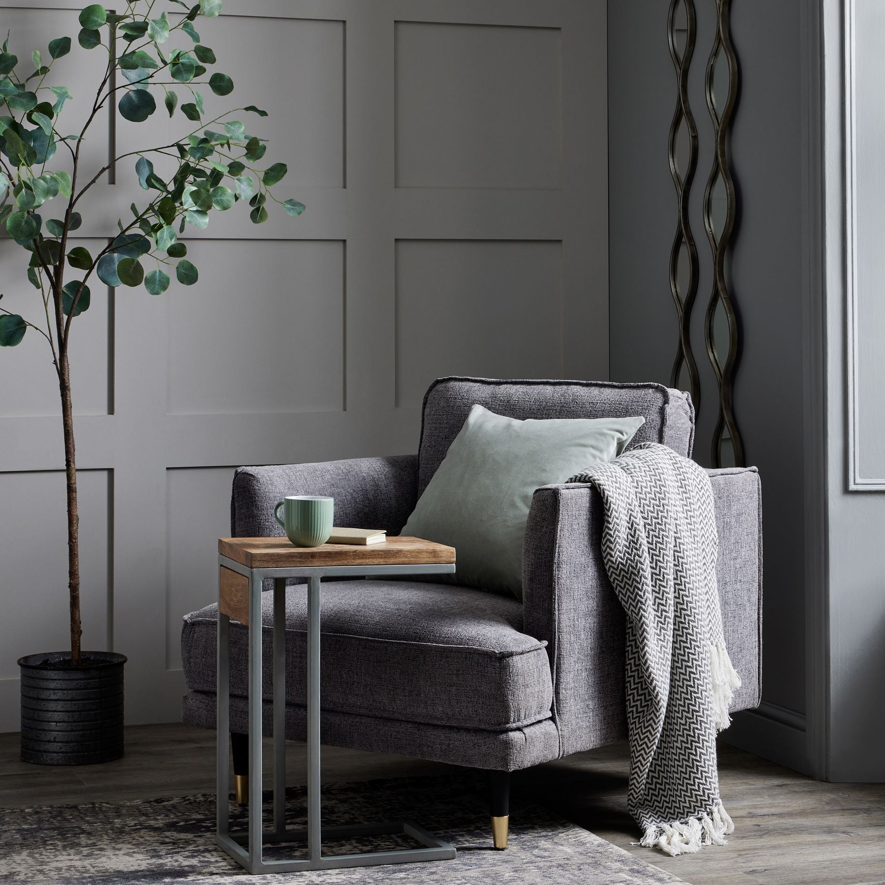 Hampton Grey Large Arm Chair - LuxmeLounge