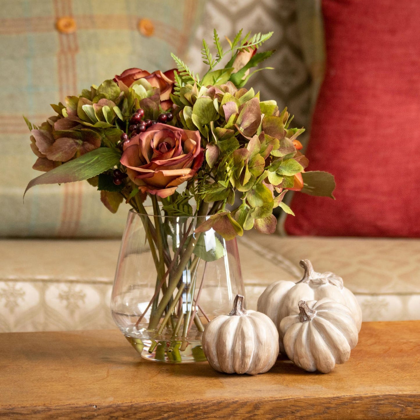 Set Of Six Carved Wood Effect Pumpkins - LuxmeLounge - [vendor_name]