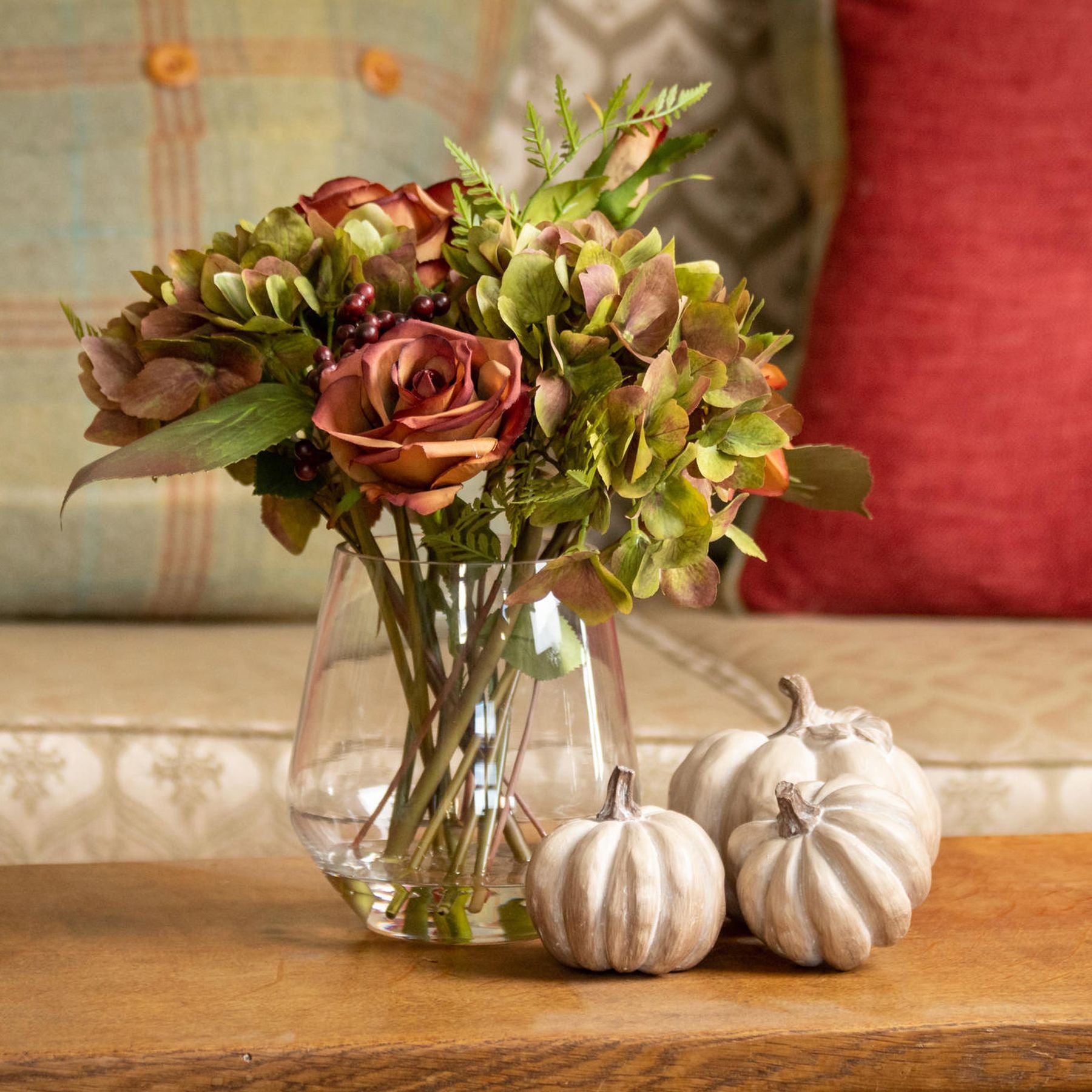 Set Of Six Carved Wood Effect Pumpkins - LuxmeLounge - [vendor_name]