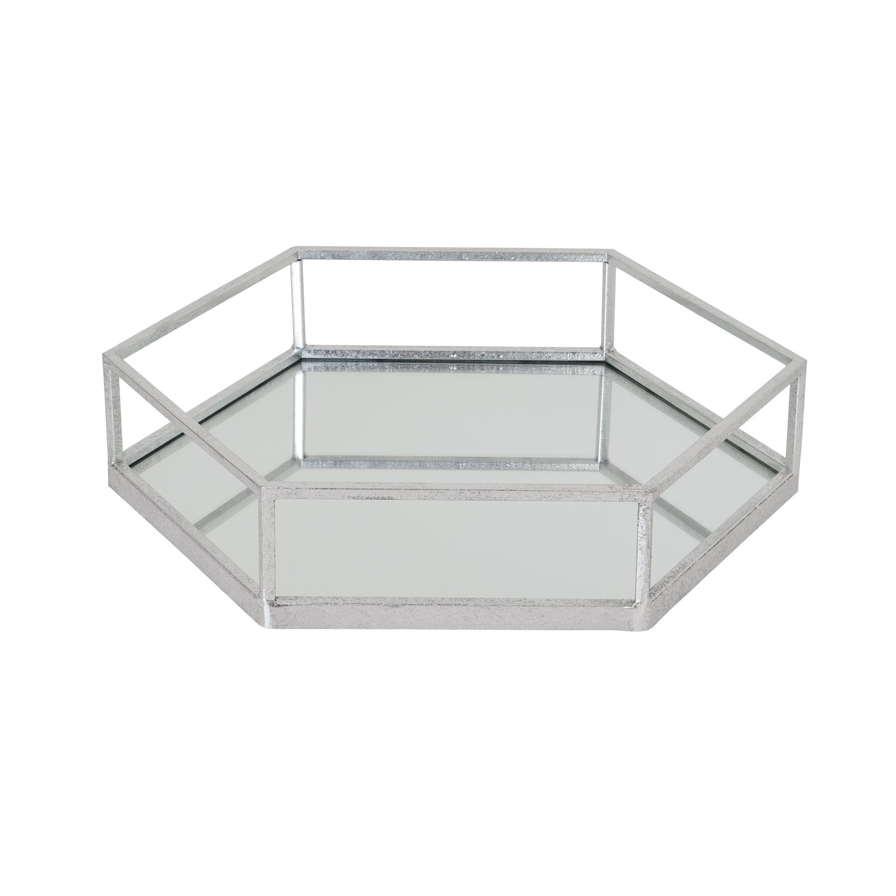 Silver Hexagon Set Of Two Trays - LuxmeLounge - [vendor_name]