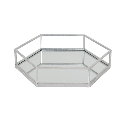 Silver Hexagon Set Of Two Trays - LuxmeLounge - [vendor_name]