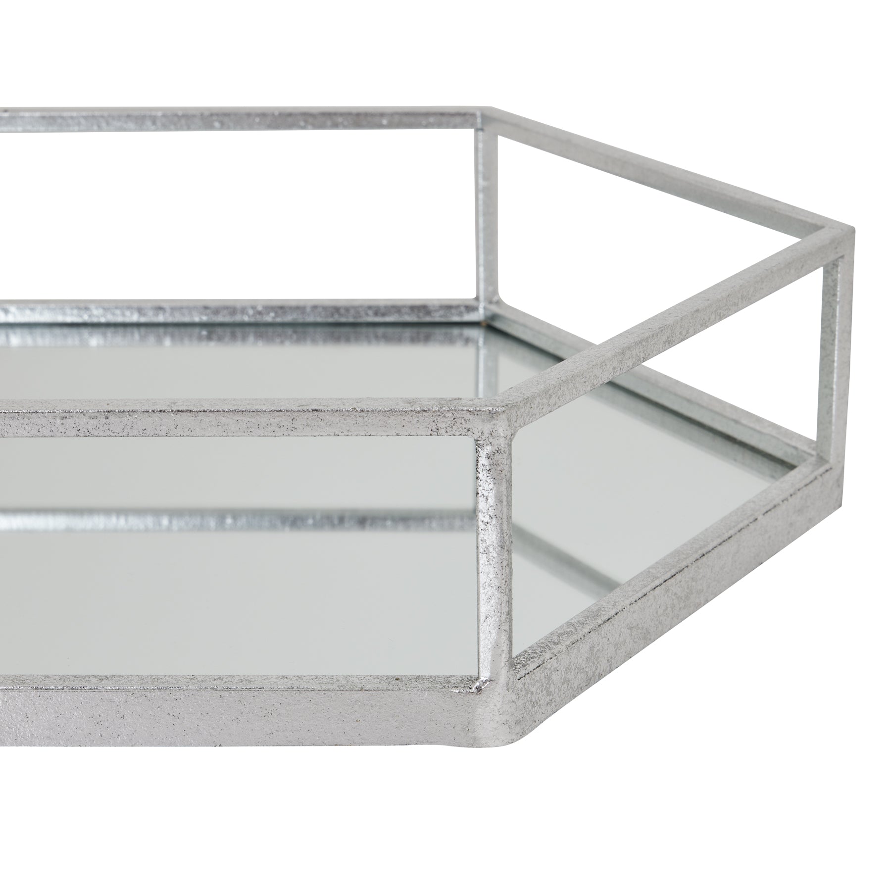 Silver Hexagon Set Of Two Trays - LuxmeLounge - [vendor_name]