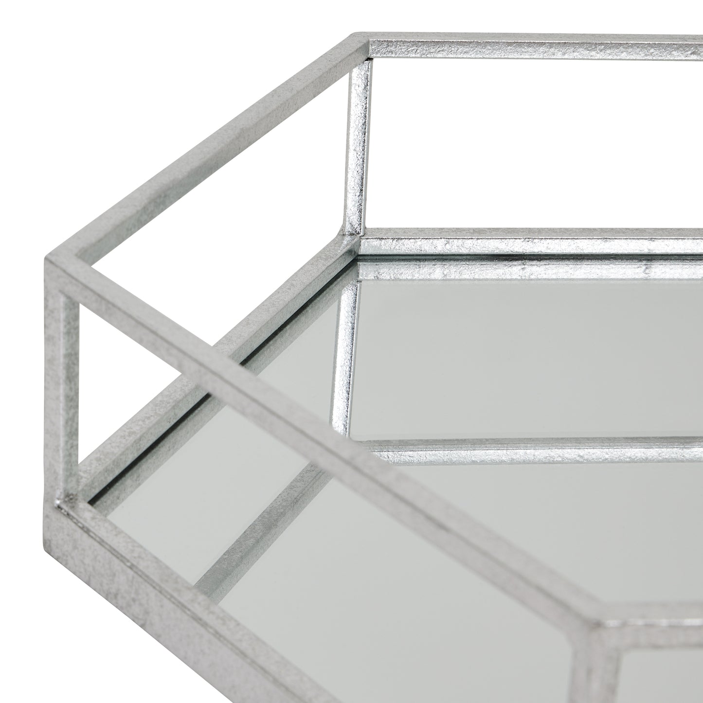 Silver Hexagon Set Of Two Trays - LuxmeLounge - [vendor_name]