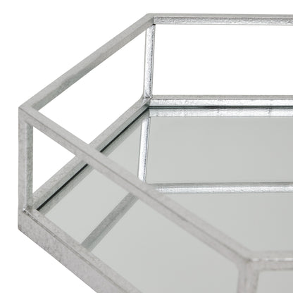 Silver Hexagon Set Of Two Trays - LuxmeLounge - [vendor_name]